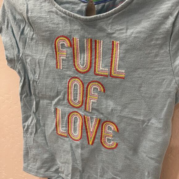 Little Bird by Jools Oliver Blue Full Of Love Short Sleeve Shirt - Picture 2 of 6